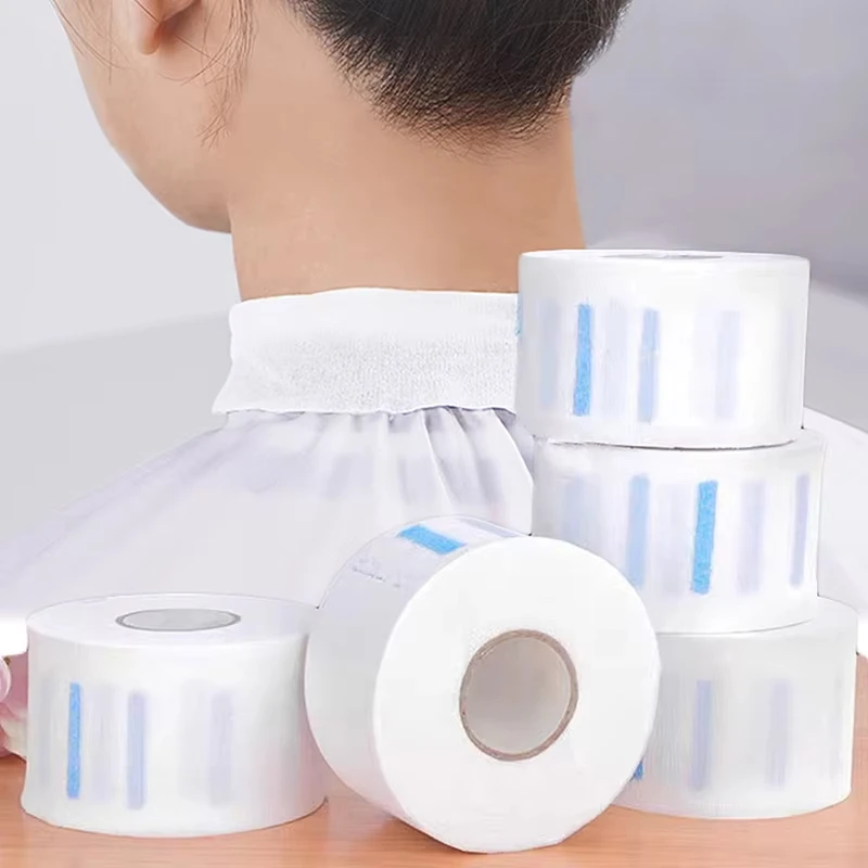 2026 1/5Rolls Disposable Neck Paper Salon Barber Collar Haircut Cape Covering Neck Paper Roll Cutting Wrap Apron Accessory