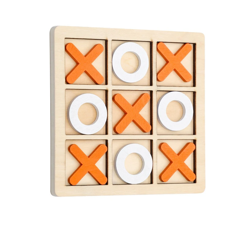 Wooden Tic Tac Toe Game 3D XO Chess Board IQ Logic Brain Development Toys Puzzle Inteligencia Juegos Logica Rompecabezas