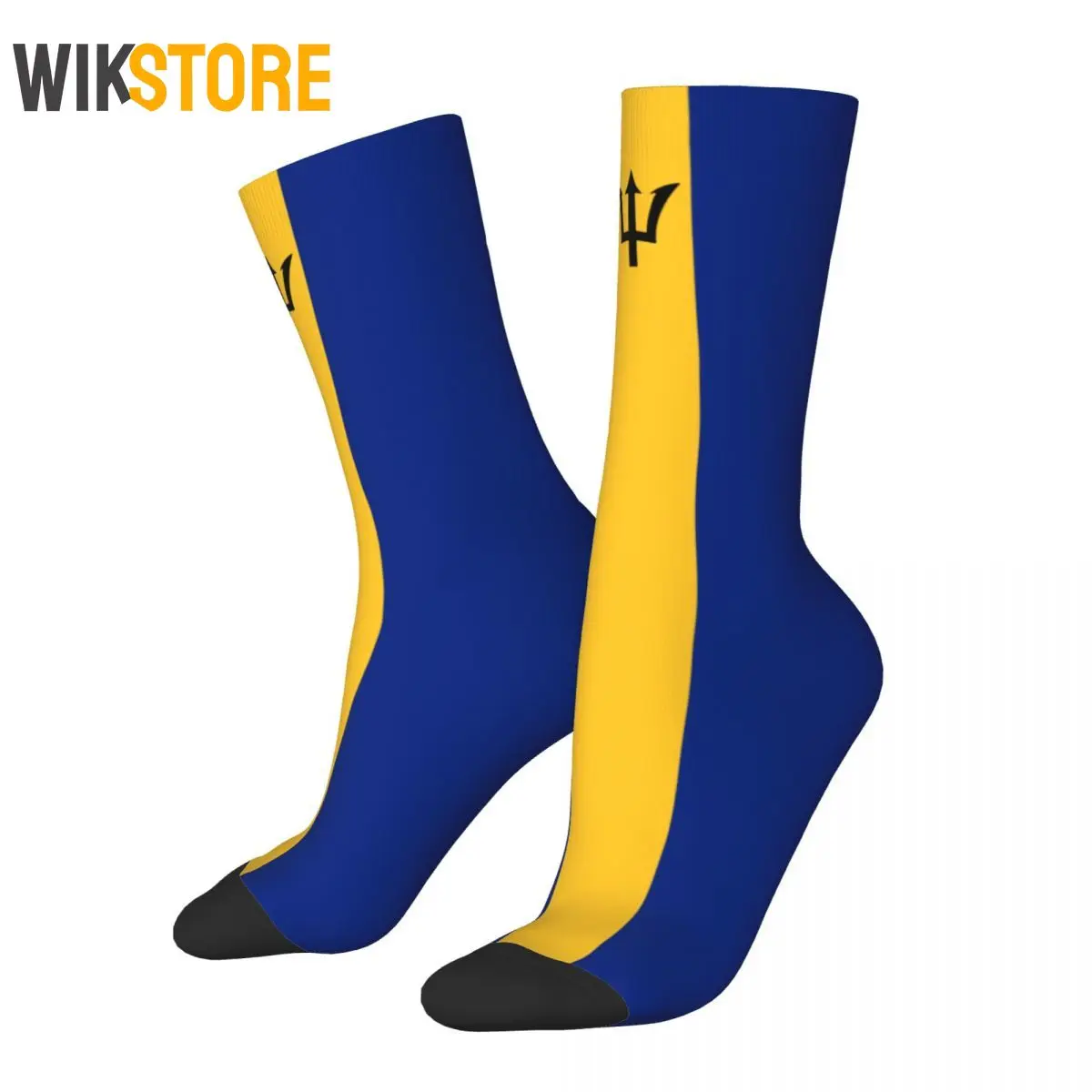 

Autumn Winter Casual Women Men Barbados Flag Socks Non-slip Breathable Crew Sock