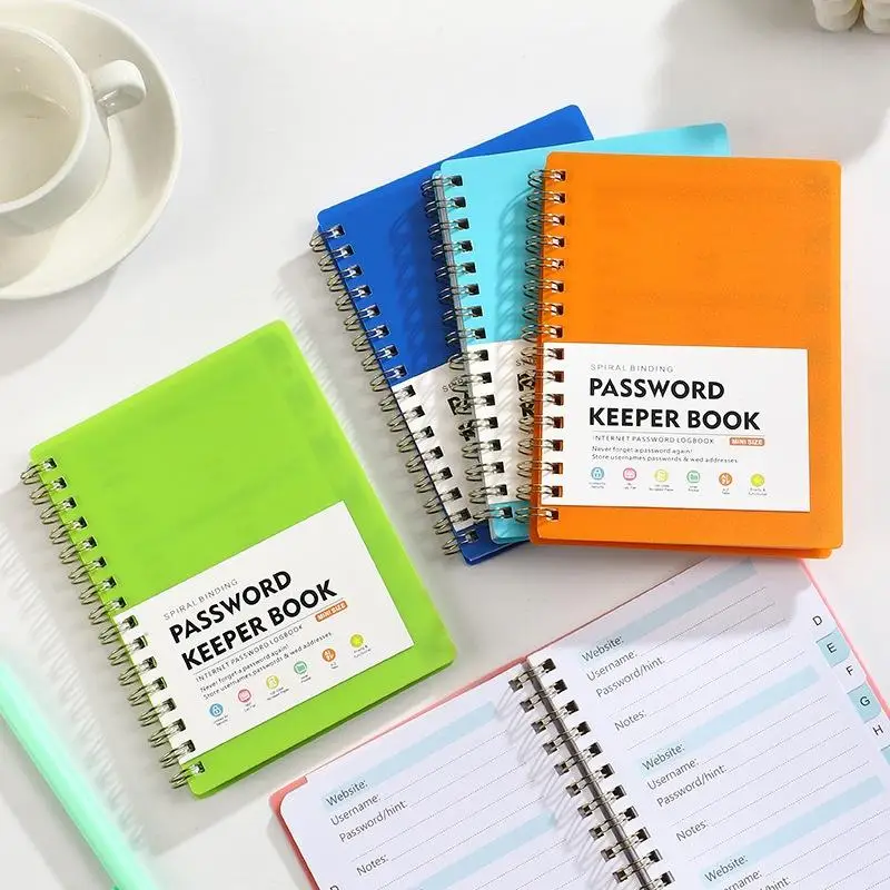 A6 Password Log Keeper Book with Alphabetical Tabs Lightweight Portable Internet Login Notebook for Business Travel