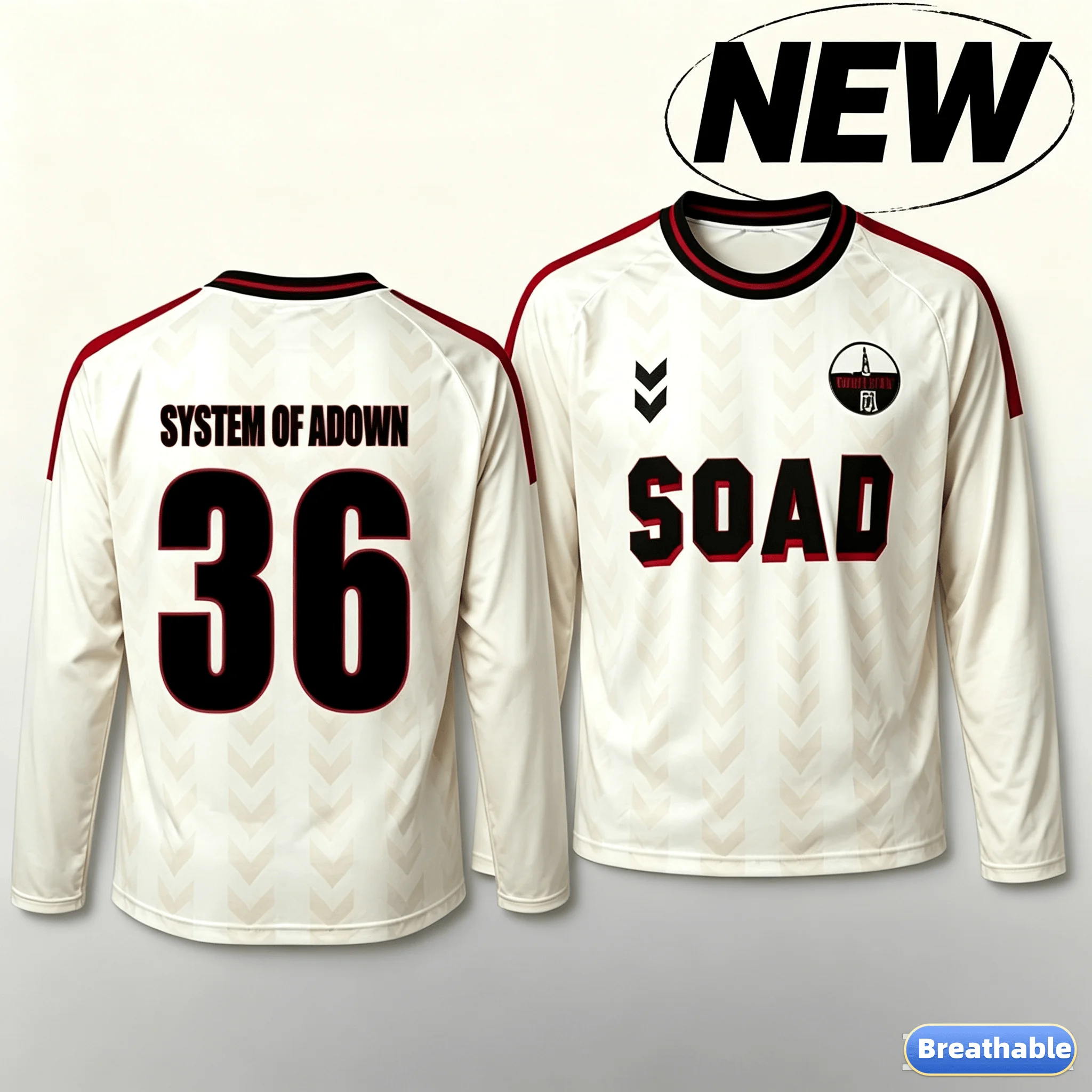 SOAD System of A Down 36 Number Print T-shirt Vintage Casual Mesh Breathable Long Sleeve Tee Streetwear Tops FamilyMatching Tops