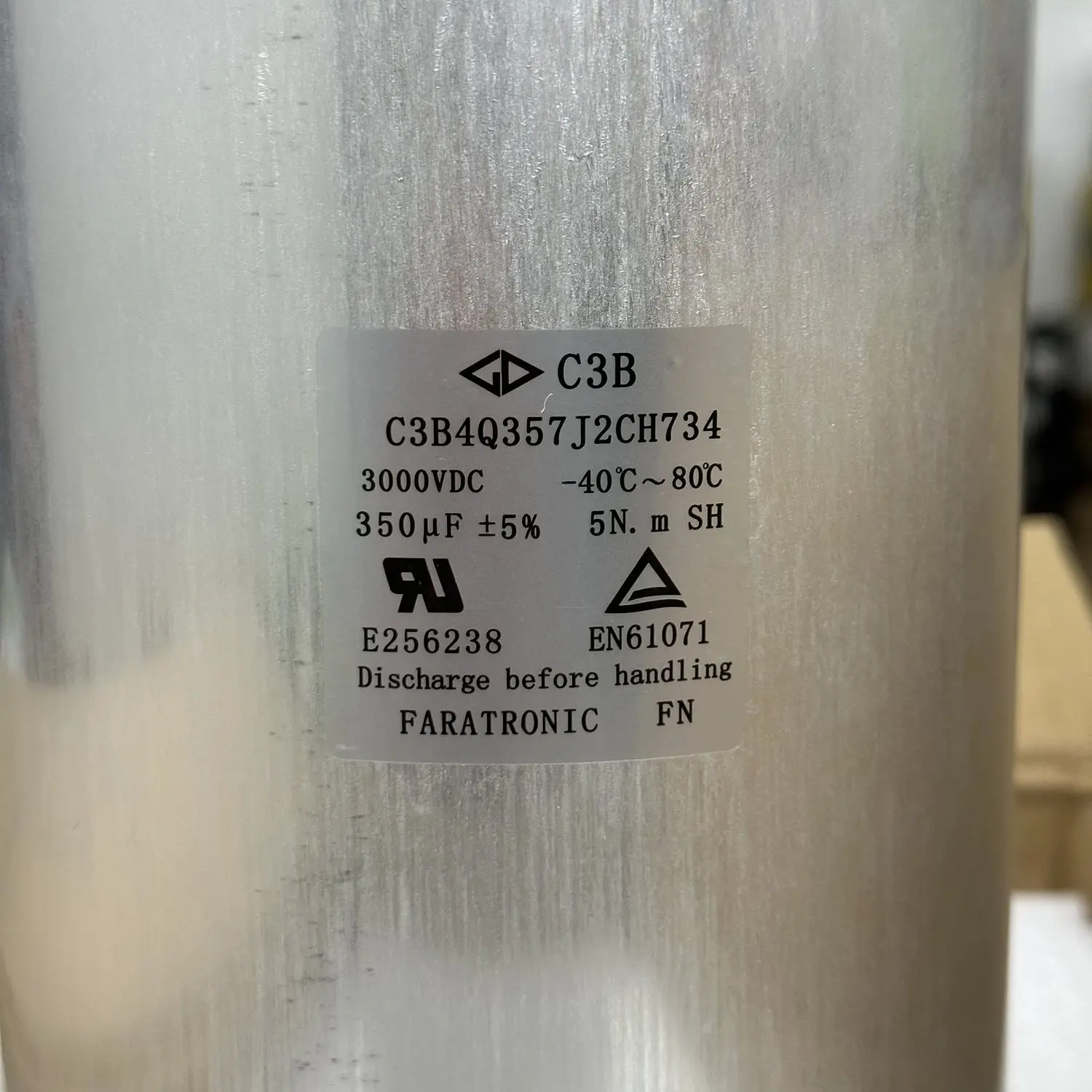

C3B4Q357J2CH734 350UF 3000V high current filter energy storage film capacitor
