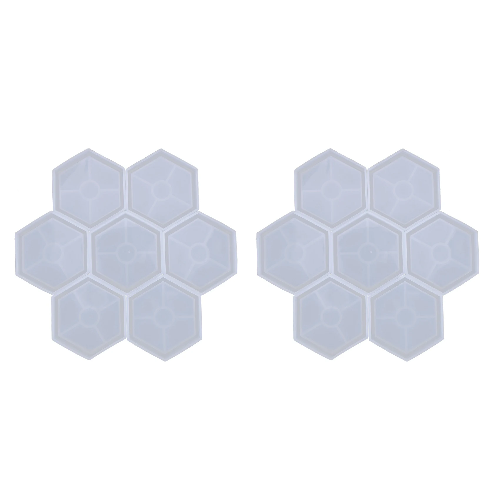 AS60-16 Pack Hexagon Silicone Coaster Molds Silicone Resin Mold, Epoxy Molds For Casting With Resin, Concrete, Cement