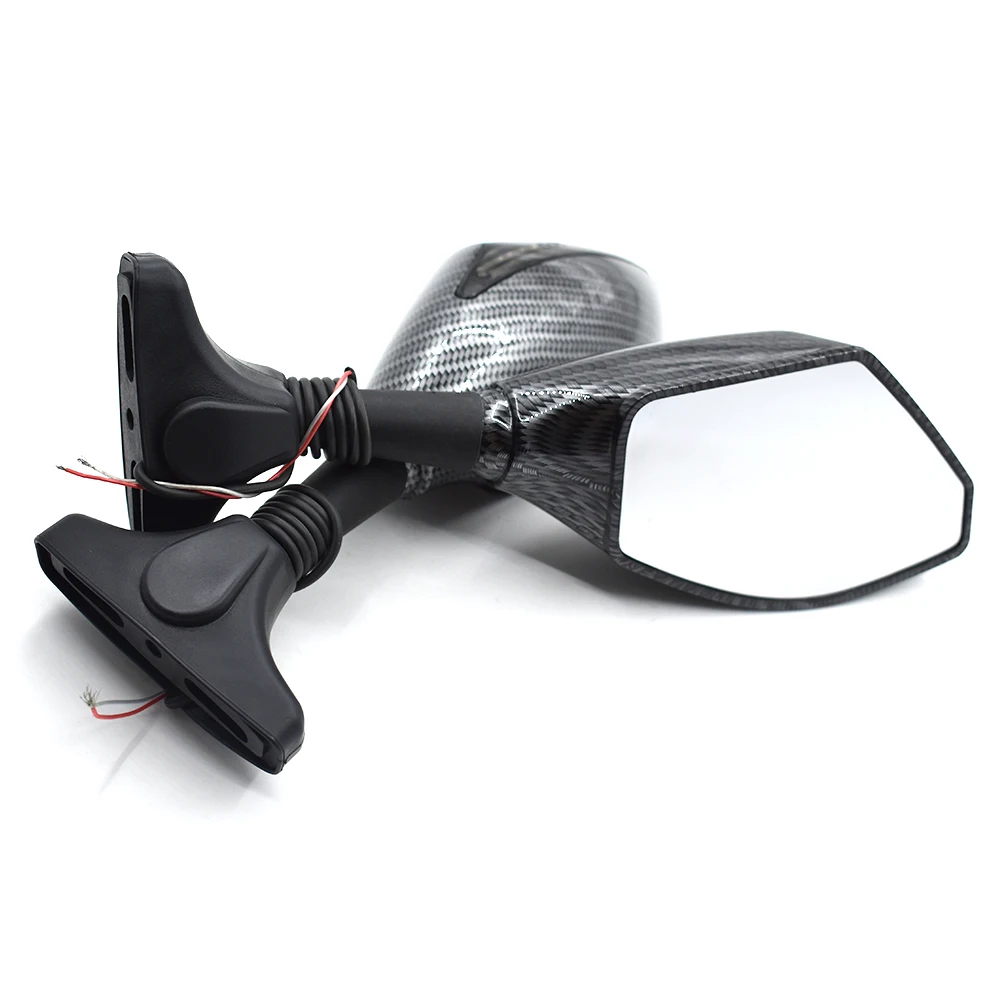 Universal Motorcycle Rearview Mirror with/LED Turn Signal  For Kawasaki ER6F Z750S Ninja 250R Ninja 650R ZX-9R/ZX-9 ZX10R ZX12R