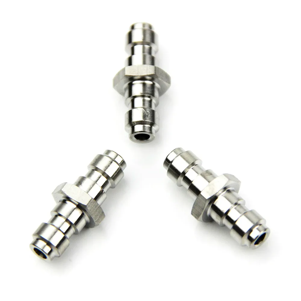 3 Pieces PCP 8mm Double Male Head Quick Connector Stainless Steel Rated To 300PSI/4500PSI Paintball Accessories