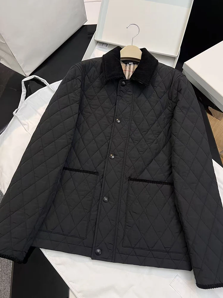 

Повседневная стильная легкая хлопковая куртка с воротником на одной пуговице, мужская осенне-зимняя новинка в британском стиле, модное пальто