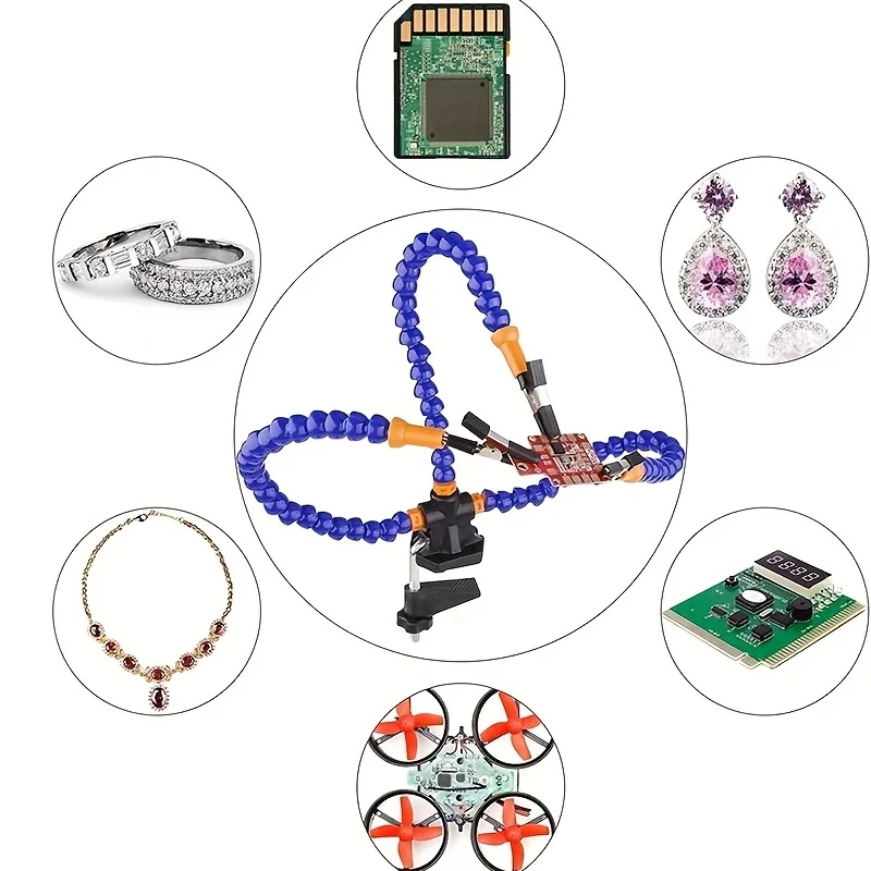 Helping Hands Soldering, Third Hand PCB Circuit Board Holder Flexible Arms with Desk Clamp Base for Electronic Boards Repair