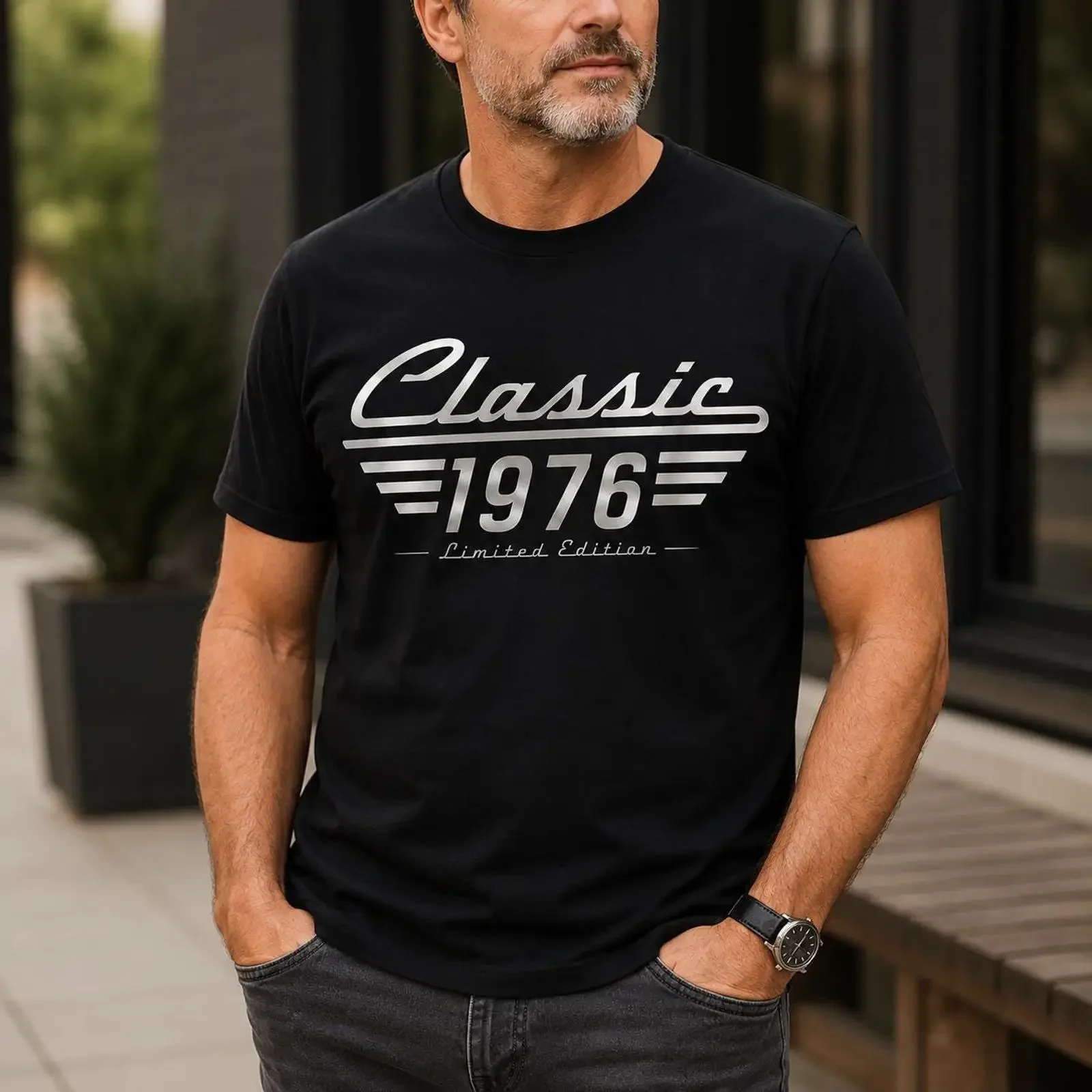 Men's Classic 1976 Limited Edition T Shirt Personalized Birth Year Vintage Style Birthday for Husband Custom Casual Top Soft