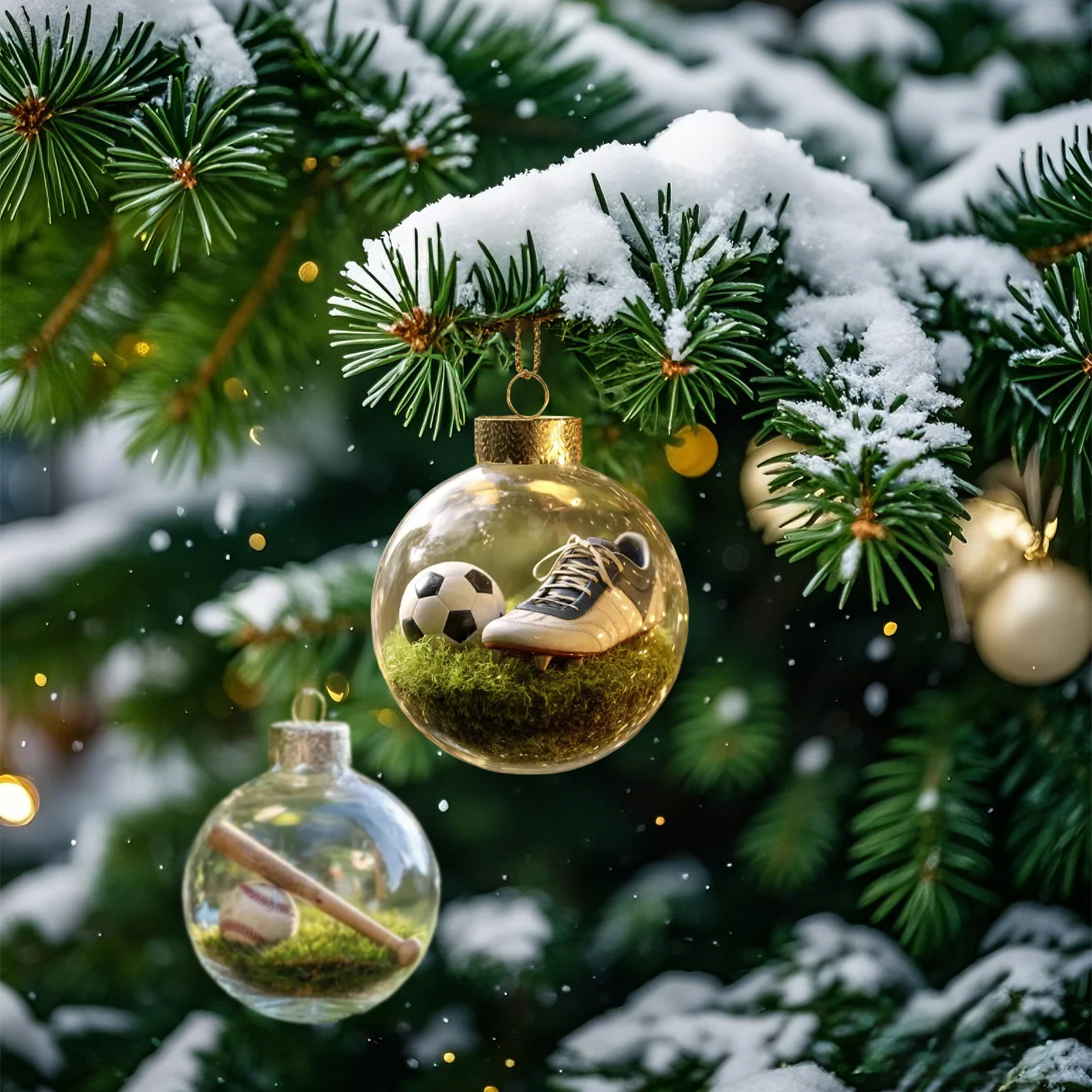 Scène de Golf créative en plastique Transparent, pendentifs de noël, boule transparente, accessoires de décoration de fête de vacances, cadeau pour fan