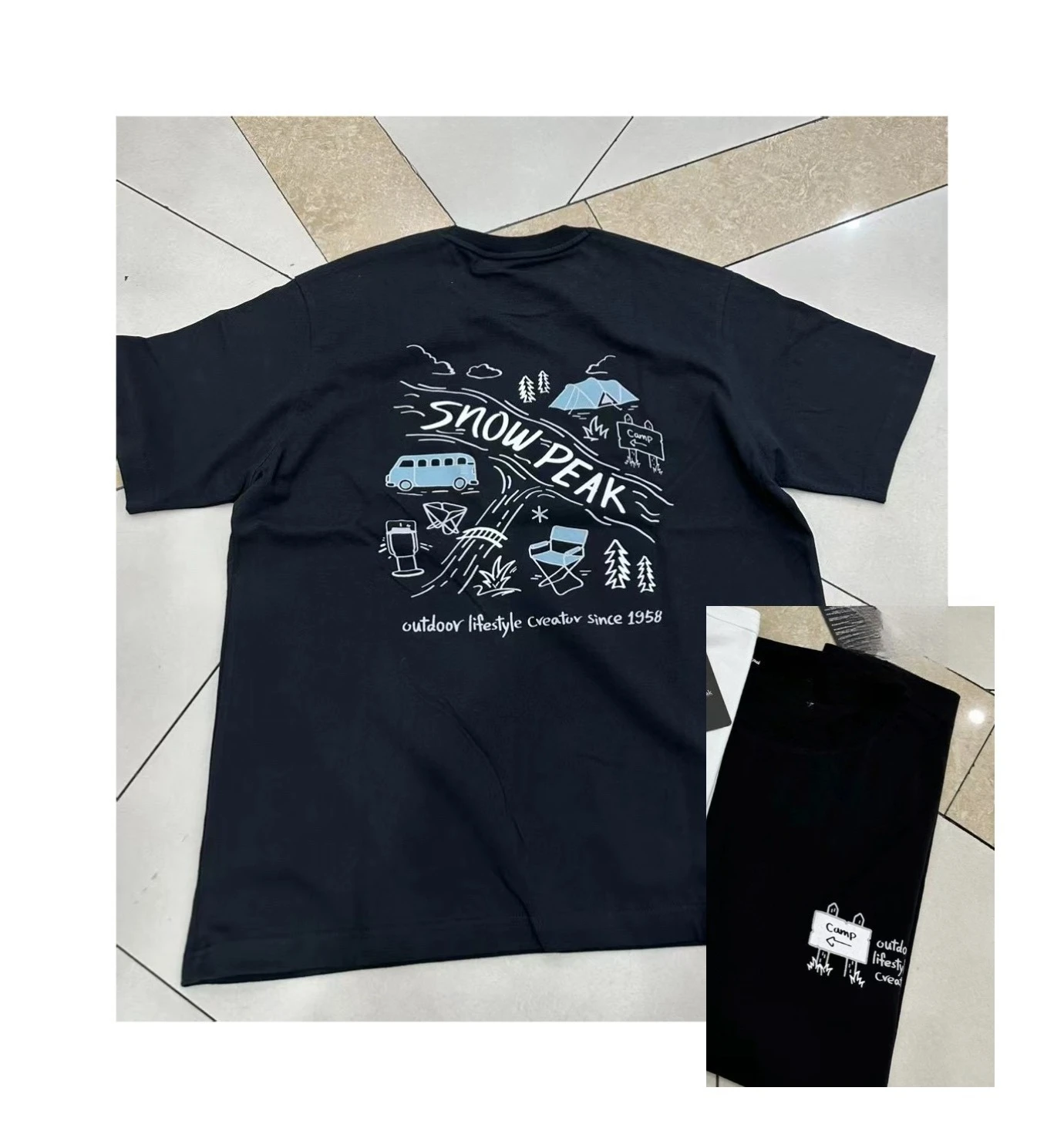 

Korean 2025 Summer New Snow Peak Short-sleeved Crew Neck T-shirt Loose Versatile Top Unisex Harajuku Casual Nightdresses