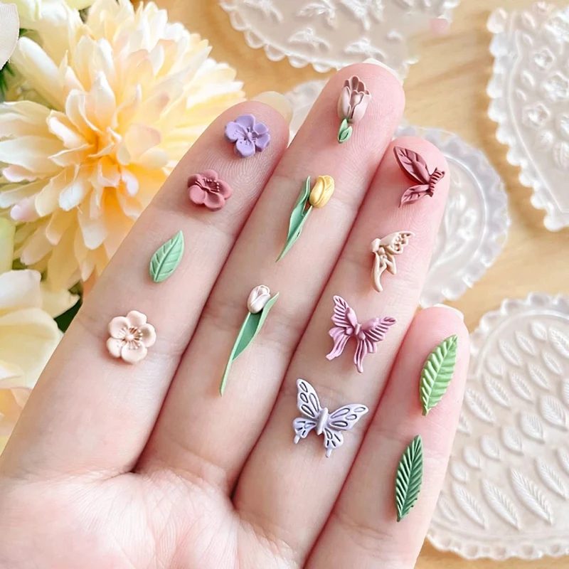 ABNO-Spring Polymer Clay Molds,Polymer Clay Silicone Molds,Flower Polymer Clay Molds,Earring Molds For Polymer Clay