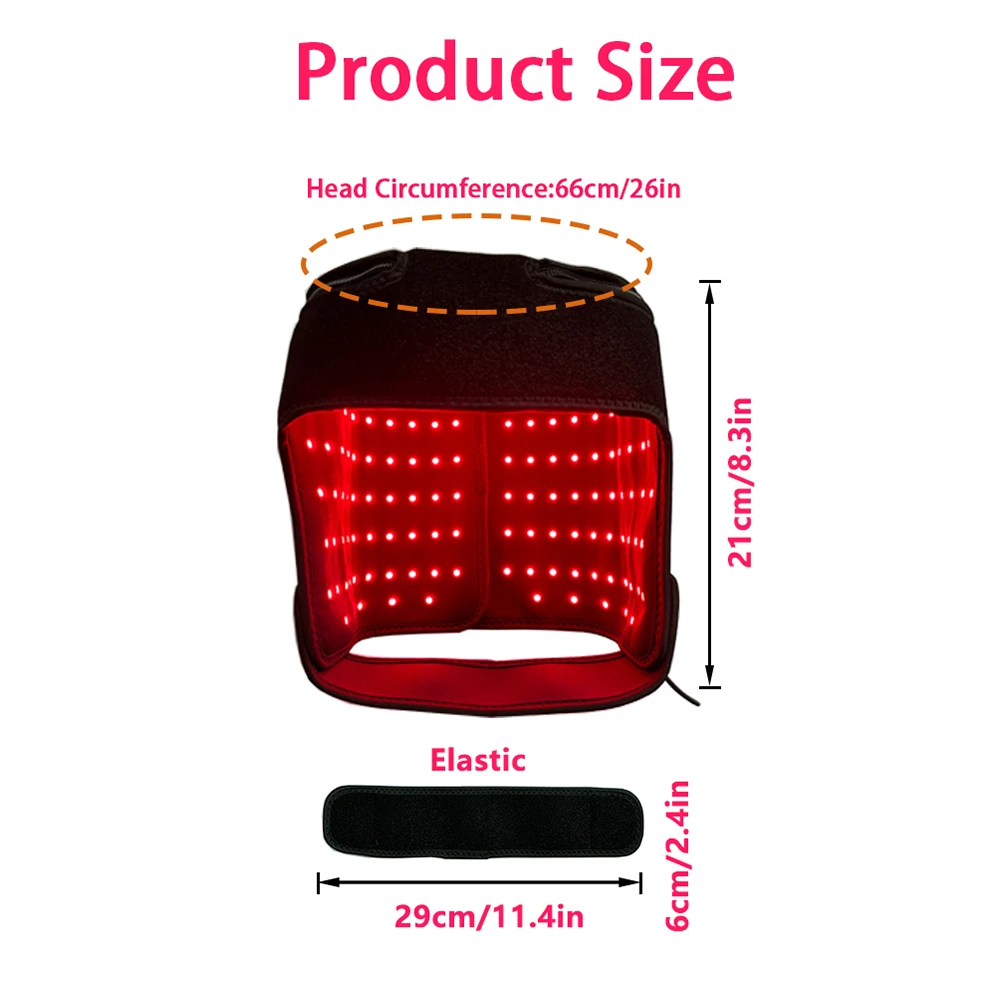 180pcs Led Red Light Hair Regrowth Cap 850nm&660nm Near-infrared Light Reduces Oiliness Strengthen Hair Roots Anti-Hair Loss Hat