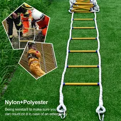 Emergency Escape Ladder Soft Rope Flame Resistant Portable With Hook Kid Adult For Outdoor Aerial Work Engineering Rope Ladder