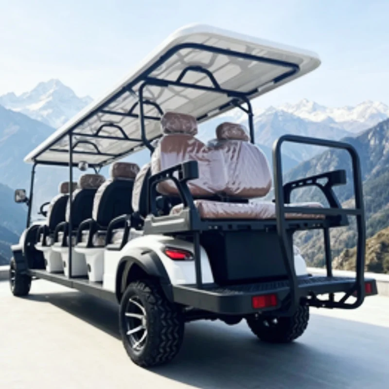 China Electric Golf Cart Manufacturer 10 Seat Club Car Multi-Function Shooting Range Car 14 Inch Tire Seat With Headrest Bumper