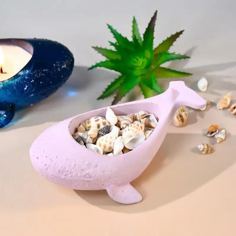 Whale Silicone Flowerpot Mold Succulent Plants Cement Box Resin Silicone Mold Gypsum Concrete Mold