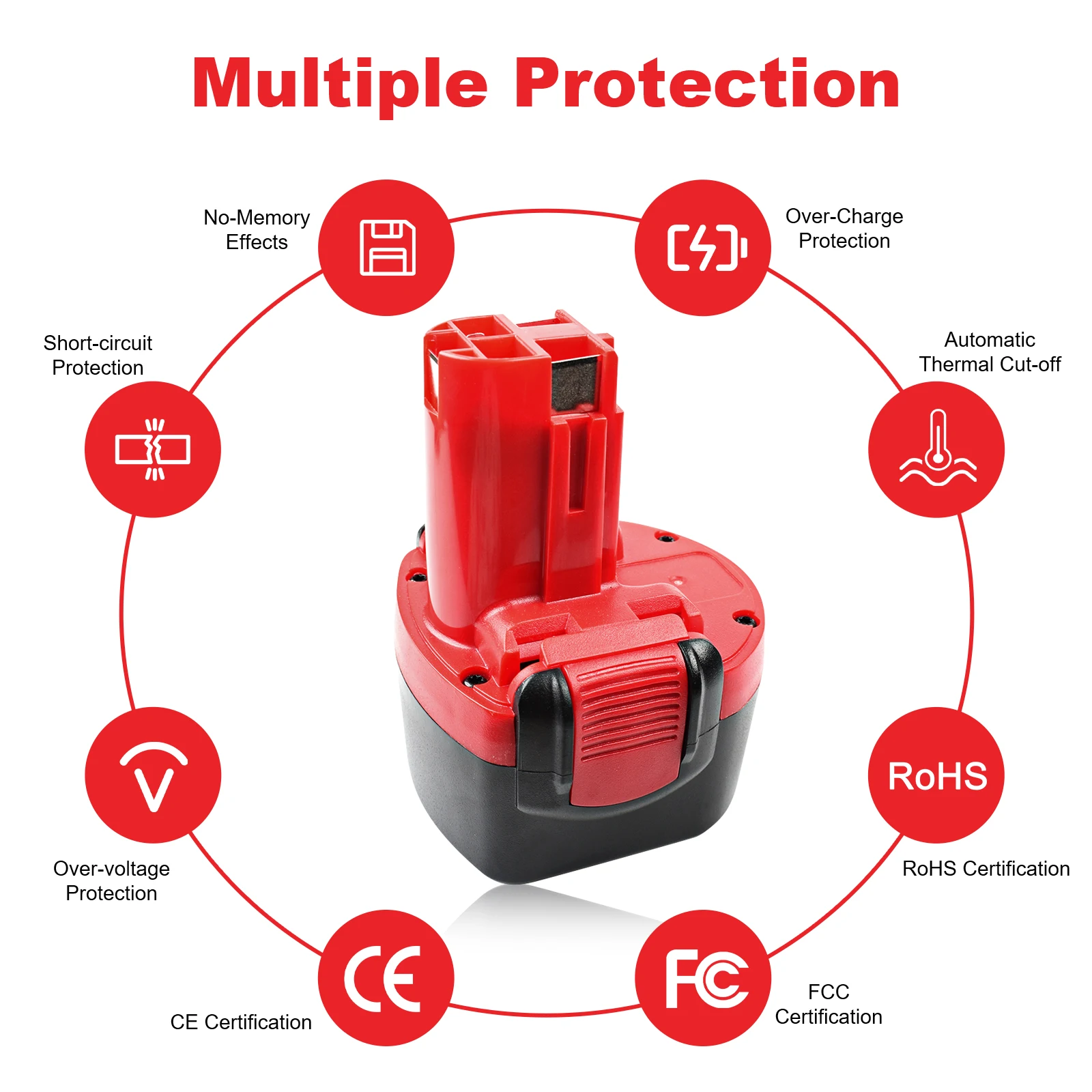 For Bosch 9.6V 4000mAh NI-MH Rechargeable Battery BAT048 Power Tools Battery for Bosch BH984 BAT048 BAT119 L50 PSR 960 ﻿