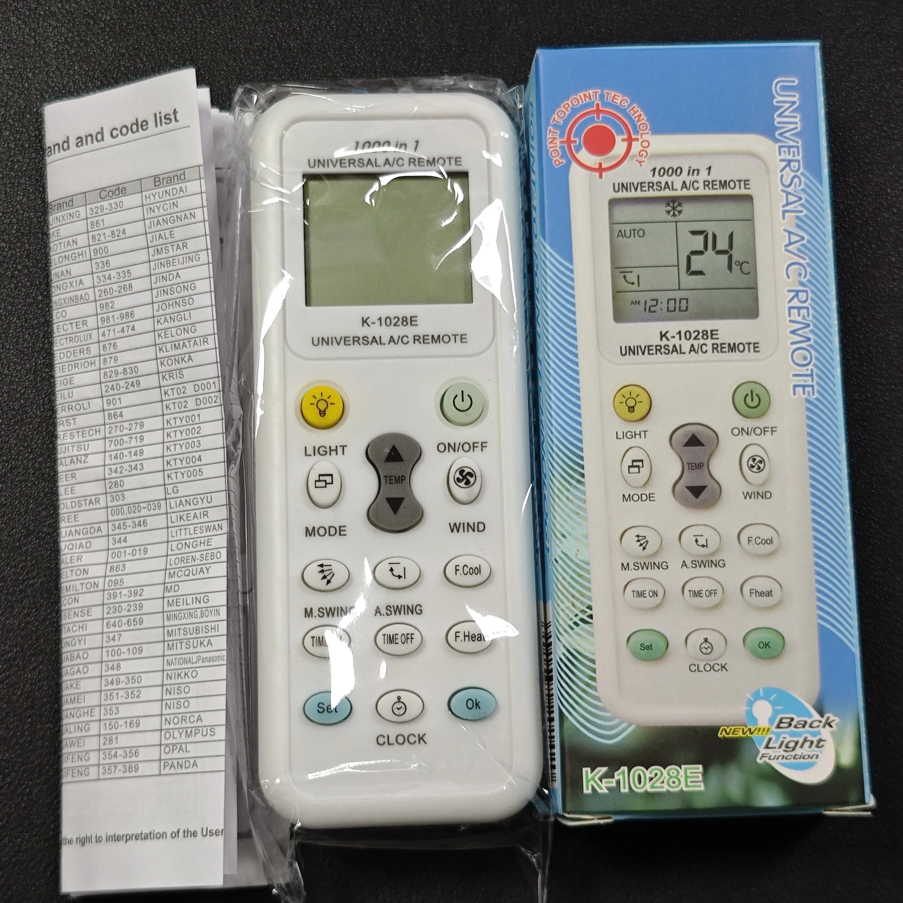 Universal Air Conditioner Remote K-1028E Compatible with Multiple Brands and Models Easy To Manage Temperature and Energy Saving