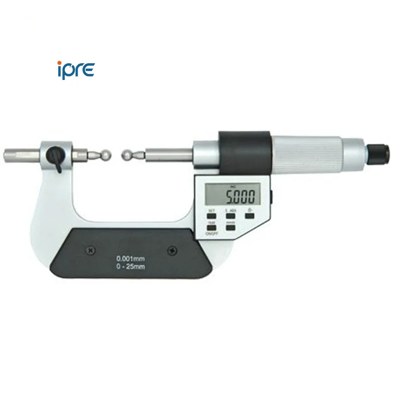 IPRE Electronic Digital Ball-End Outside Micrometer  Span Measurement  Modular Display Gear Micrometer with High Precision