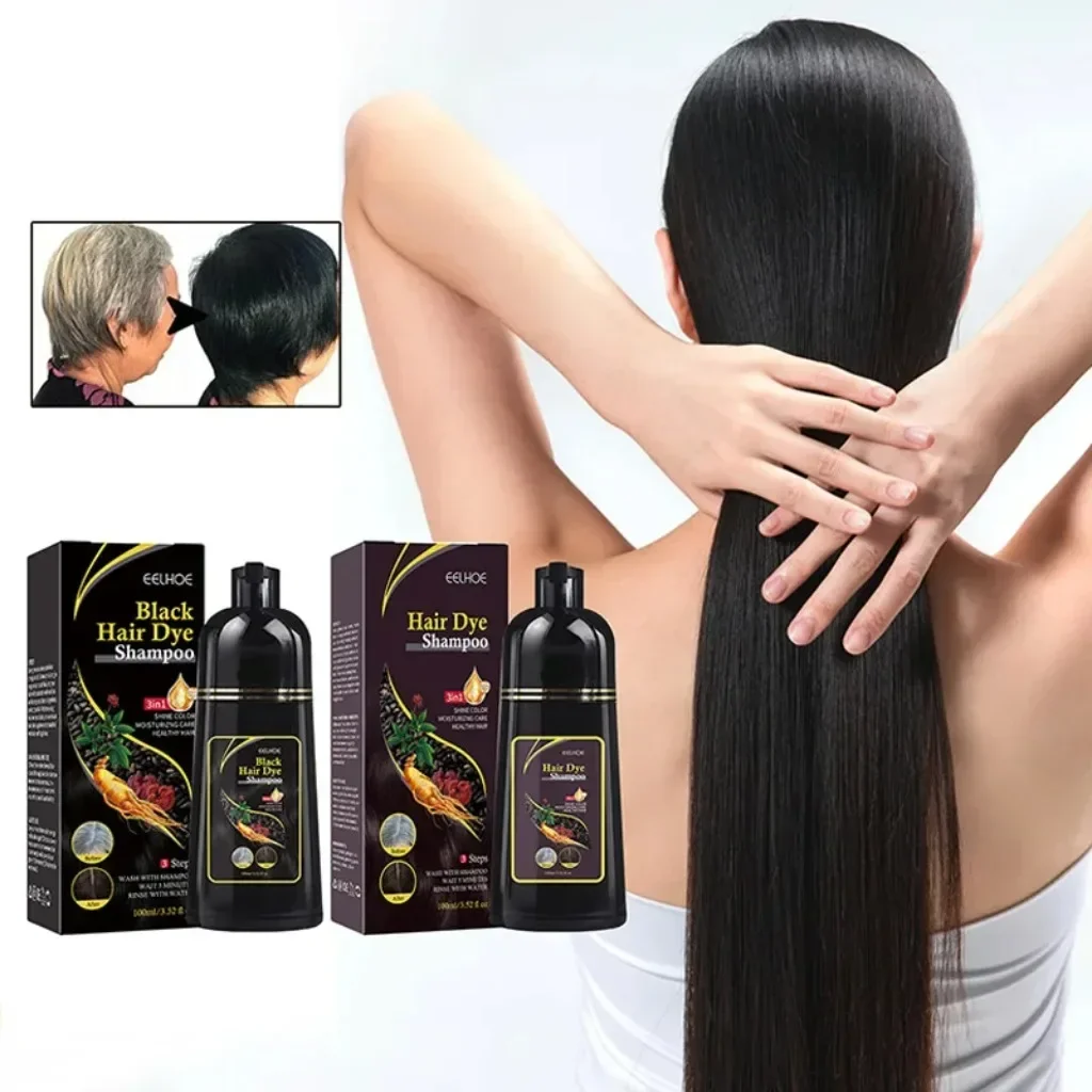 Schwarzes Haar Shampoo Polygonum Multi florum natürliche Kräuter Haar färbemittel Shampoo Essenz feuchtigkeit spendende Haar reinigung Reparatur Erweichung