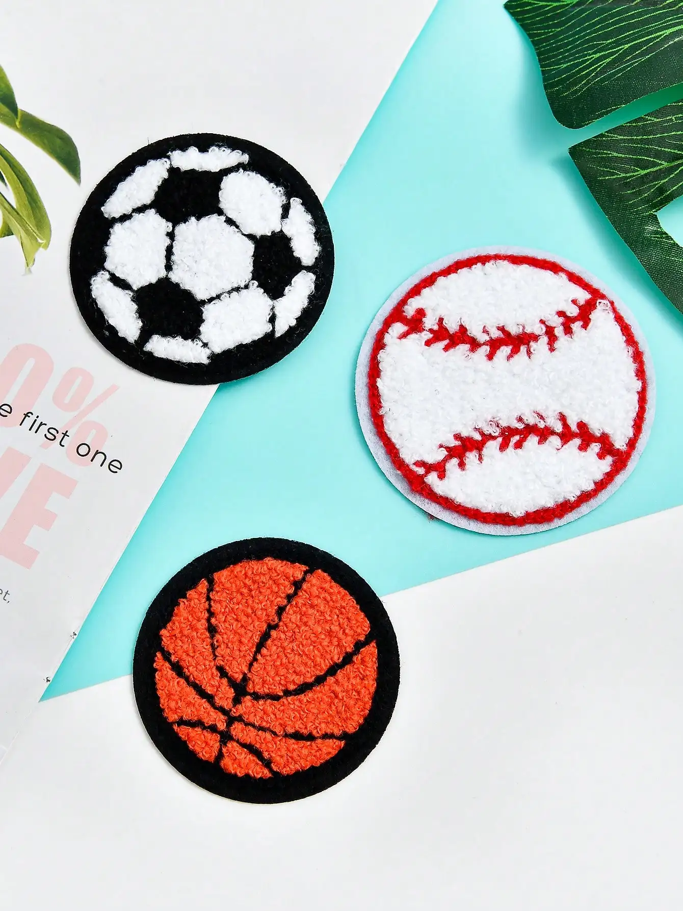 6pcs baseball football basketball towel patch, DIY decorative hats, backpacks, clothing, sewing accessories and accessories