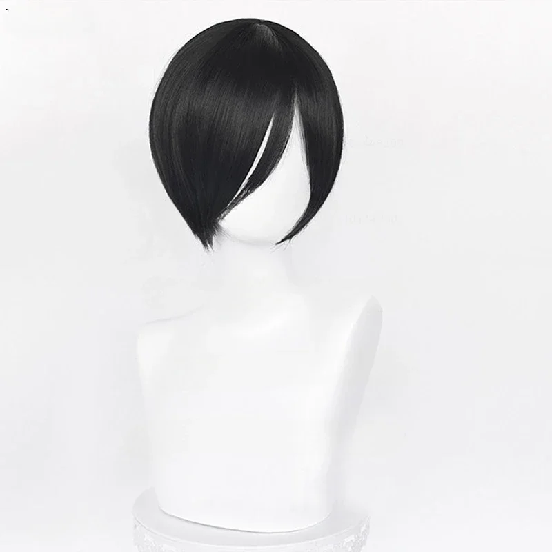 Wig Cosplay Game Ada Wong Wig Ada Wong 32Cm Rambut Sintetis Tahan Panas Hitam Pendek Wig Permainan Peran Pesta Wanita