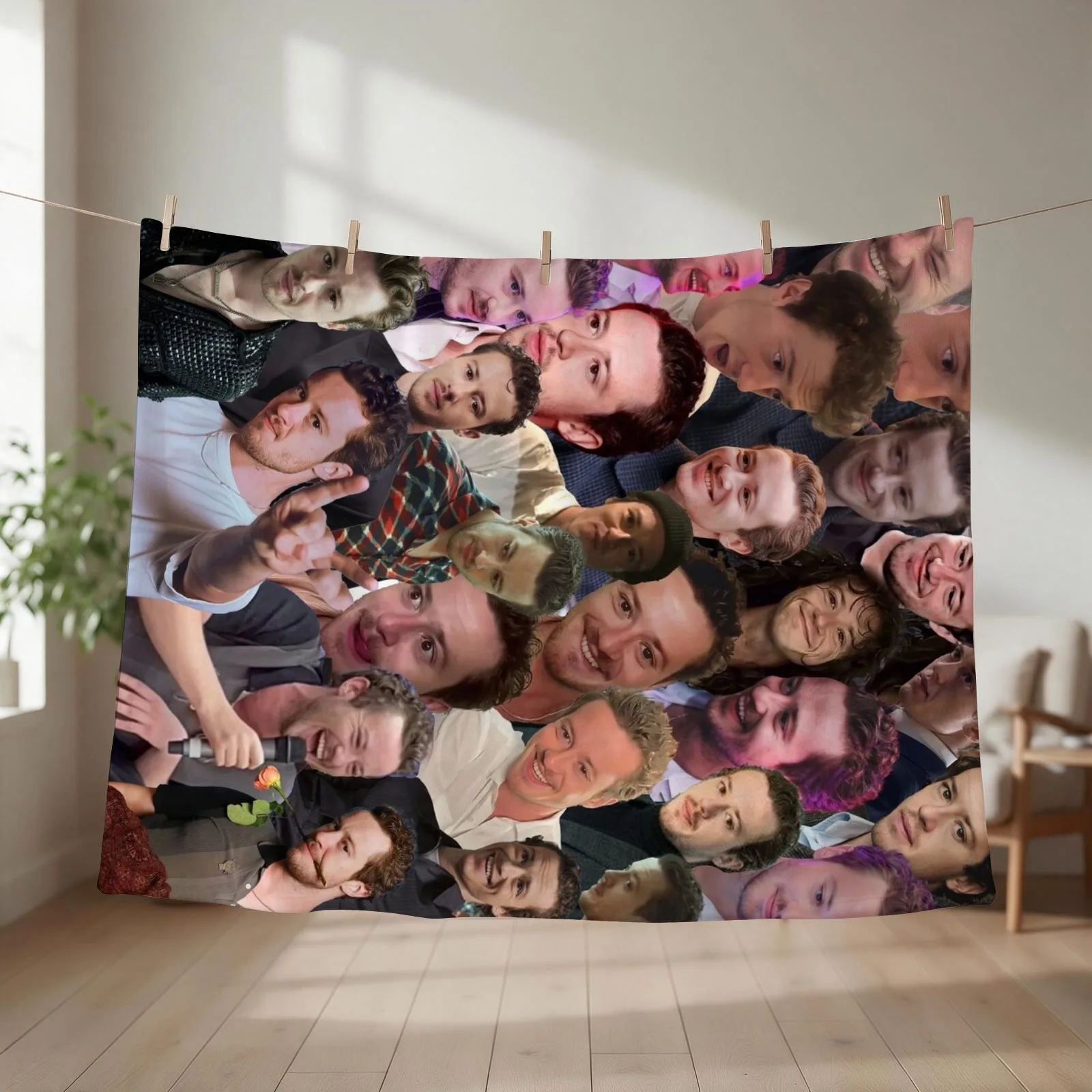 Joseph Quinn Photo Collage Throw Blanket couch cozy soft plush fuzzy picnic outdoor blanket