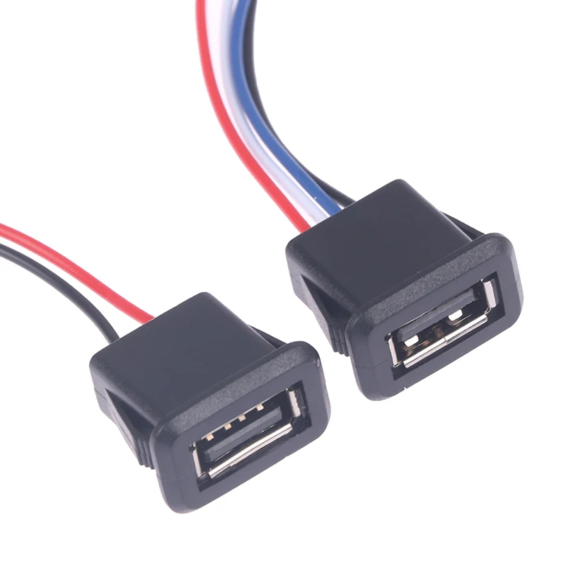 1/2/3/4/5pcs USB 2.0 Female Charging Port Connector With Wire, USB Power Jack Socket Spare Parts