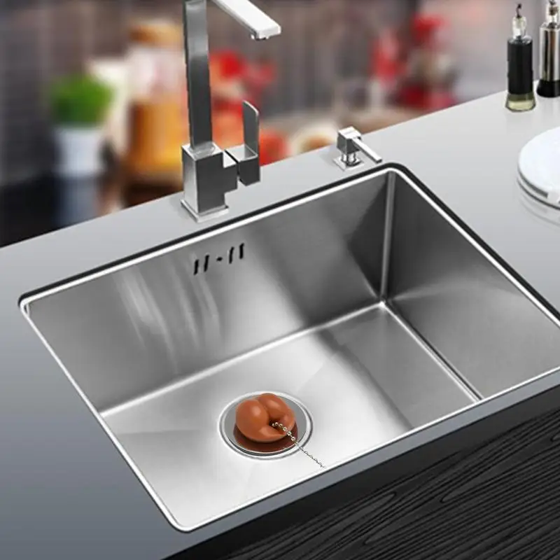 Waschbecken Abflussstopfen Butt Sink Abflussstopfen mit Edelstahl Perlenkette Silikon Küchenspüle Stopfen Werkzeug 3,5 cm/1,38 Zoll