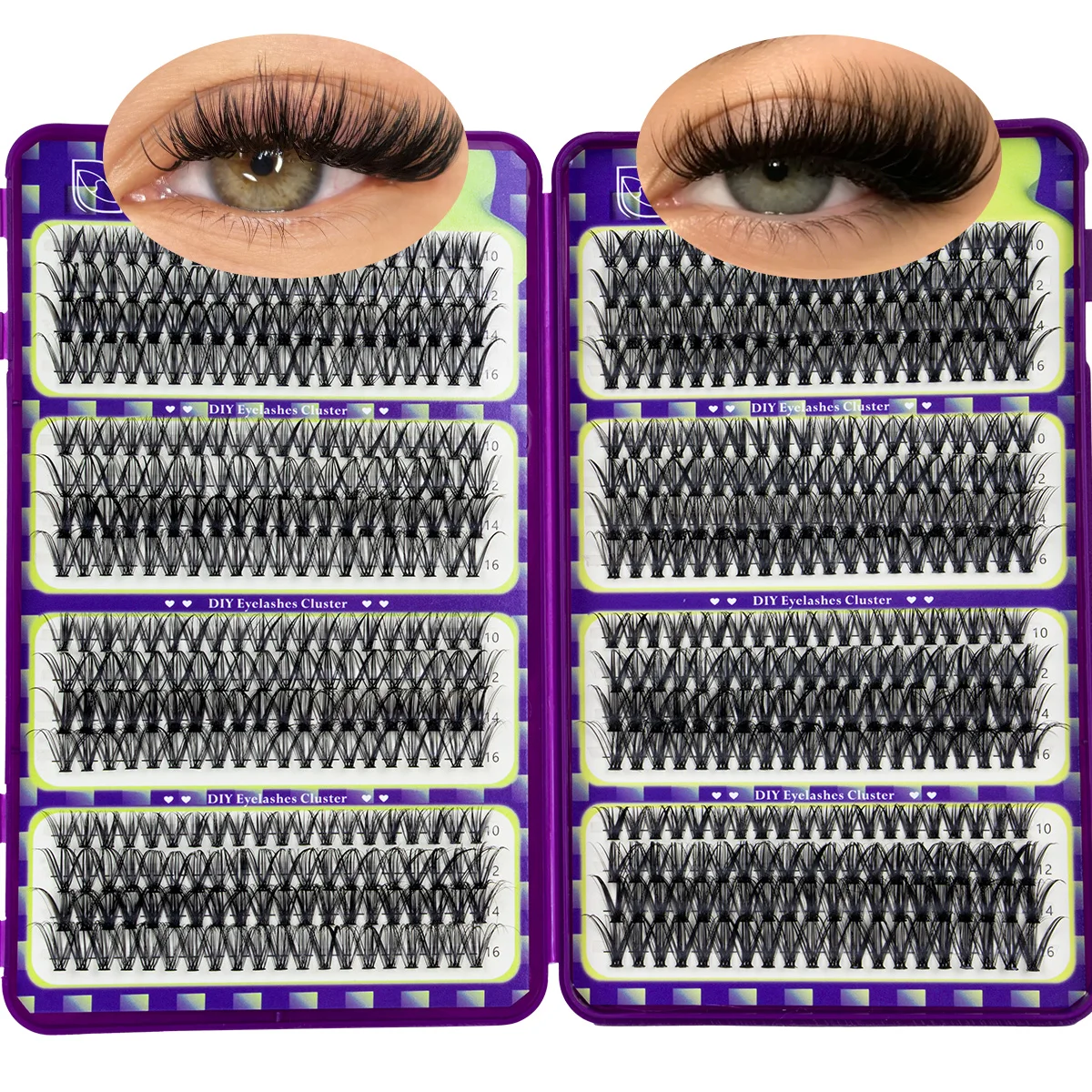 Braune Cluster-Wimpern DIY Einzelne Wimpernbüschel Natürliche Wispy-Wimpernverlängerungen Band Sauberer Mädchen-Make-up-Look Wiederverwendbar – Detail 12