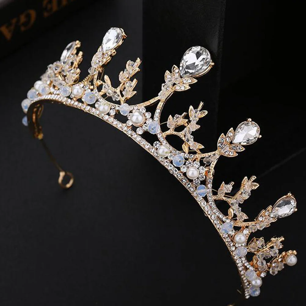 كريستال حجر الراين تاج الزفاف سبيكة خوذة فستان زفاف بسيط زخرفة أنيقة الشعر مجوهرات الزفاف العرض #4