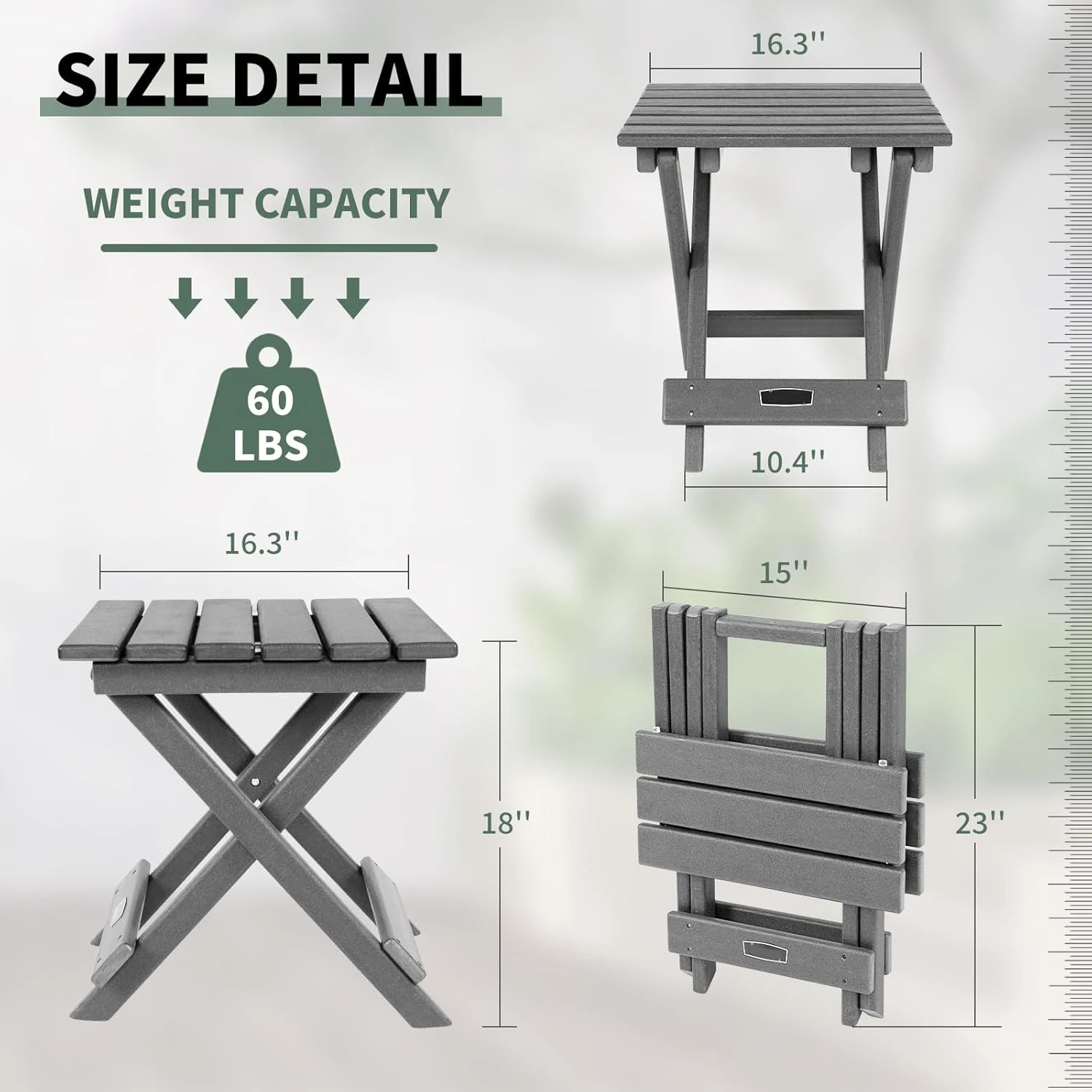Modern Foldable Outdoor Dining & Camping Table HDPE Material Waterproof Stackable Lightweight UV-Resistant Durable Easy to Carry