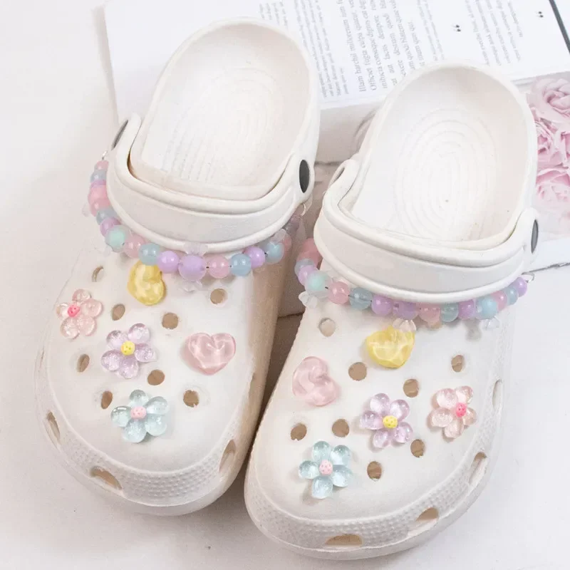 Colorful Daisies Flower Hole Shoes Charms Accessories For Shoe Buckle Cute 5-Petal Flower Shoe Flower DIY Shoes Decorations New