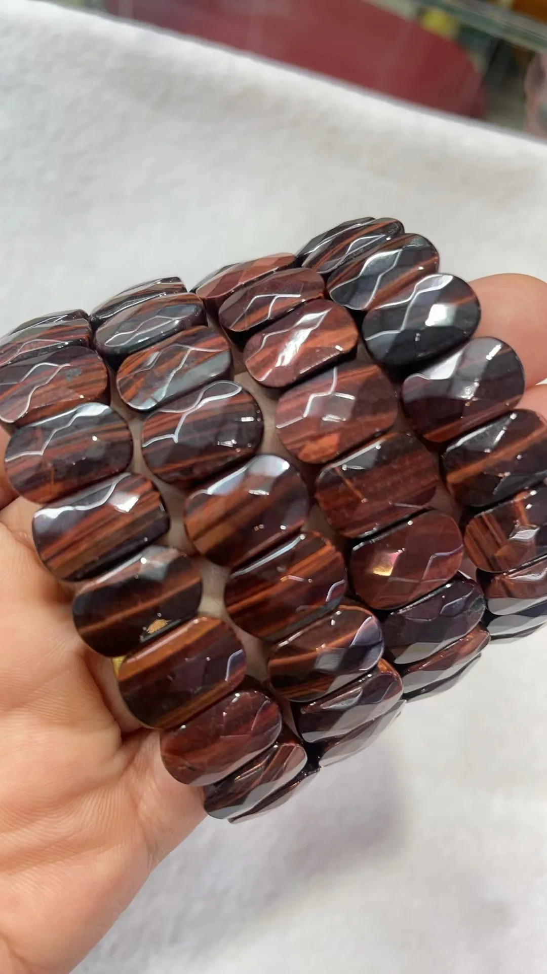 natural Red Tiger Cut face Hands Platoon 9x13mm Length Dagree 21Grain