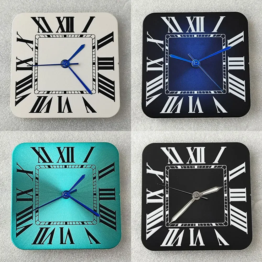 

27mm NH35 Dial Hands Square Watch Face Pointers Roma Dial Needles No Date for Santos NH35 NH36 Movement Watch Accessories