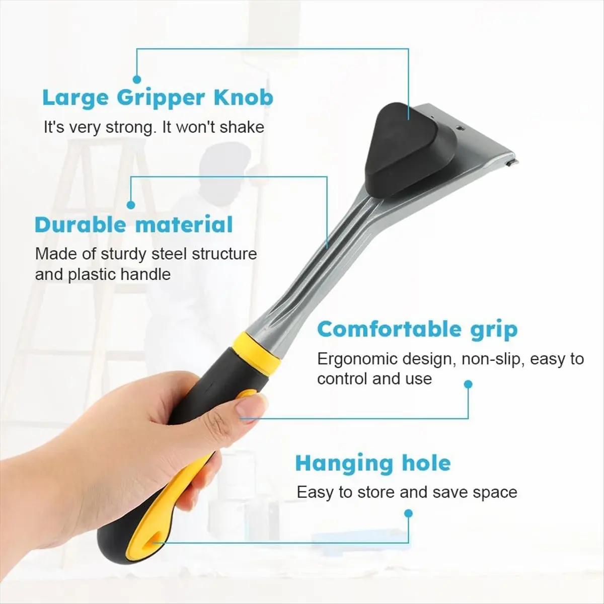 HITL Heavy Duty Carbide-, 2.56In Carbide -Blade, Paint Tool for Scraping Paint, Varnish, Wood Floor, Glue