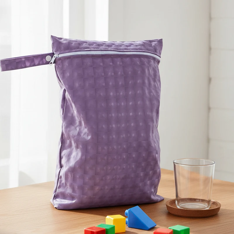 1 قطعة بولي Fabric النسيج حقيبة مبللة سهلة التنظيف قابل للغسل قابلة لإعادة الاستخدام حقيبة تغيير الحفاض تحمل كل الحقيبة بلون متعدد الاستخدام حقيبة الأم