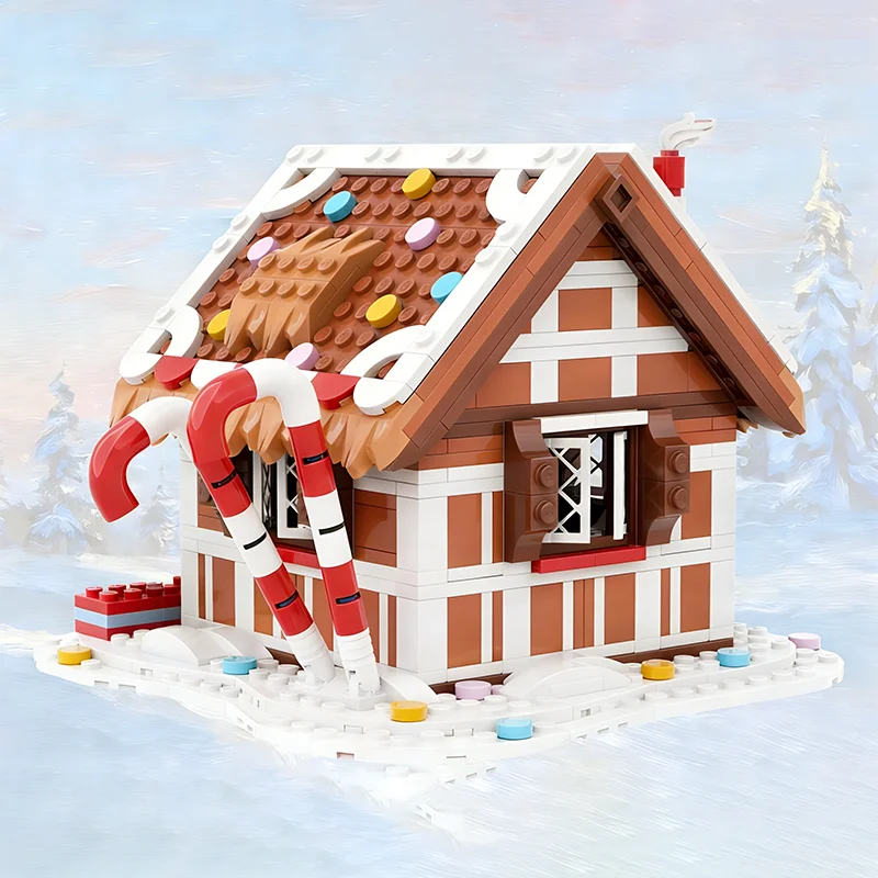 642 Piezas MOC Casa de Jengibre Medieval, Bloques de Construcción, Idea Creativa DIY, Regalo de Navidad, Juguete Educativo