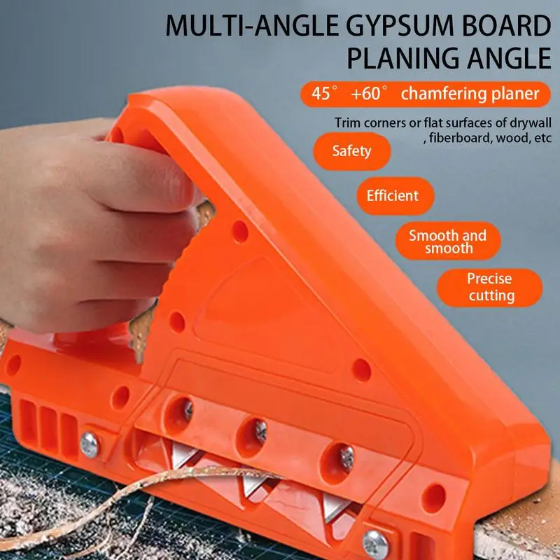 Plasterboard Edger Gypsum Board Hand Plane 45 Degree 60 Degree Drywall Edge Hand Tool With 10 Cutters For Handymen Woodworkers