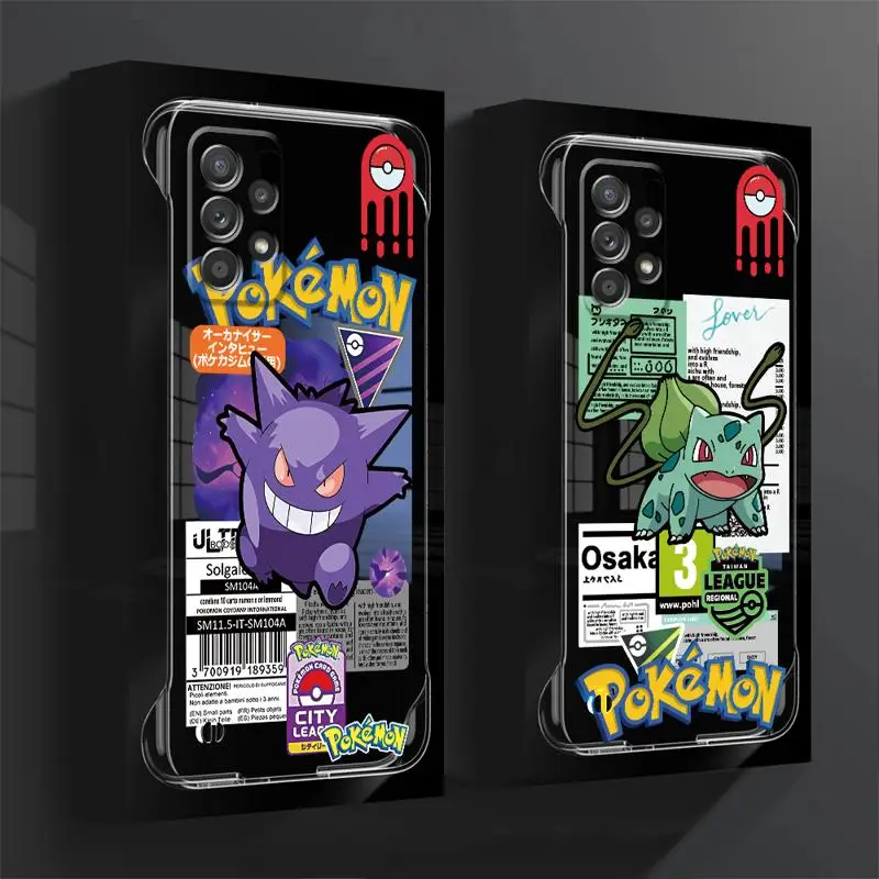 phone case for Samsung Galaxy A52 A14 A51 cases A13 A55 A52s A15 A53 borderless cooling clear funda Gengar Bulbasaur Jigglypuff