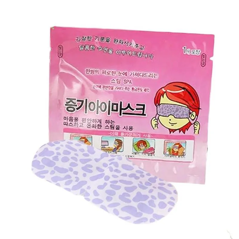 5Pcs Disposable Non-Woven Self-Heating Steam Eye Mask Hot Compress Relax To Relieve Eye Fatigue Sleep Aid Remove Dark Circles