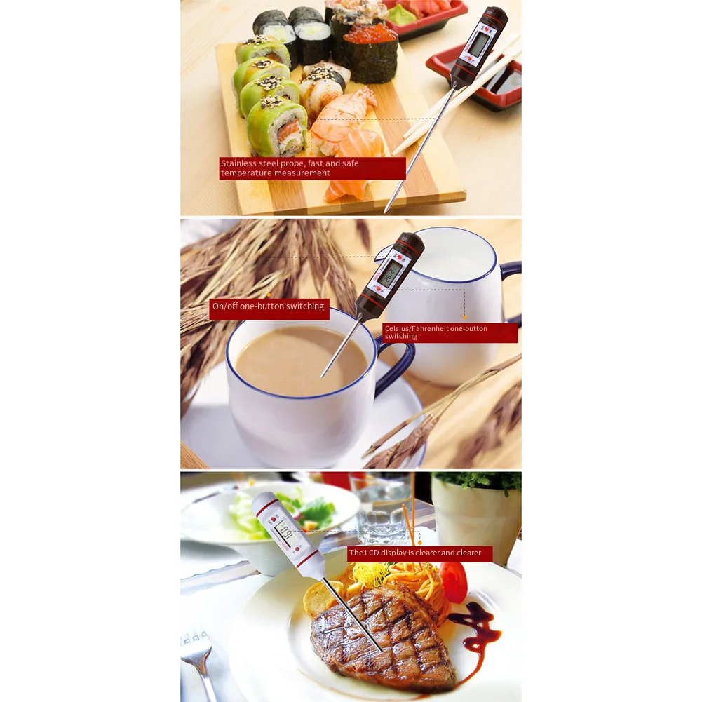 Accurate Digital Pocket Thermometer Battery Operated Temperature Range from 58 to 572 Fahrenheit for Cooking and Science