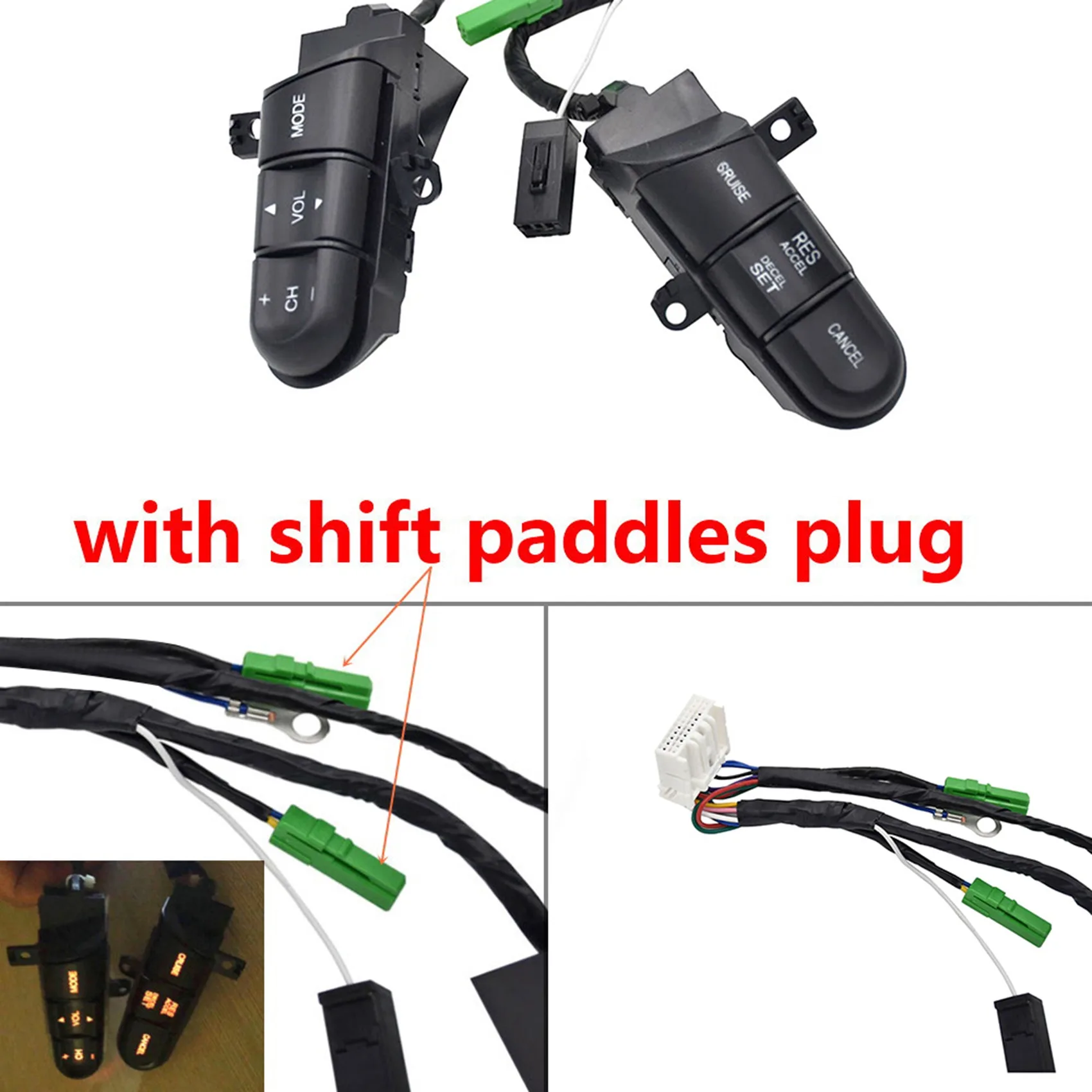 M93K-With Shift Paddle Steering Wheel Switches Buttons For Honda 2008-2013 Fit 2009-2014 City 2006-2011 Civic