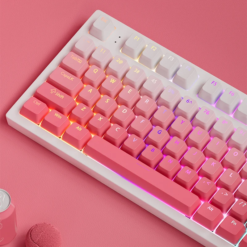 RGB-achtergrondverlichting Strawberry Top PrintKeycaps 130 toetsen OEM-profiel Shine Through PBT Double Shot Keycaps voor MX-schakelaars Toetsenborden