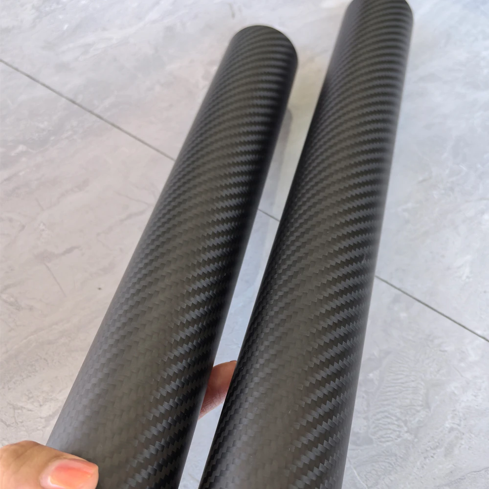 4pcs length 600mm Carbon fiber pipe surface 3K Twill matte Carbon tubeCarbon fiber Cylindrical hollow tube for DIY