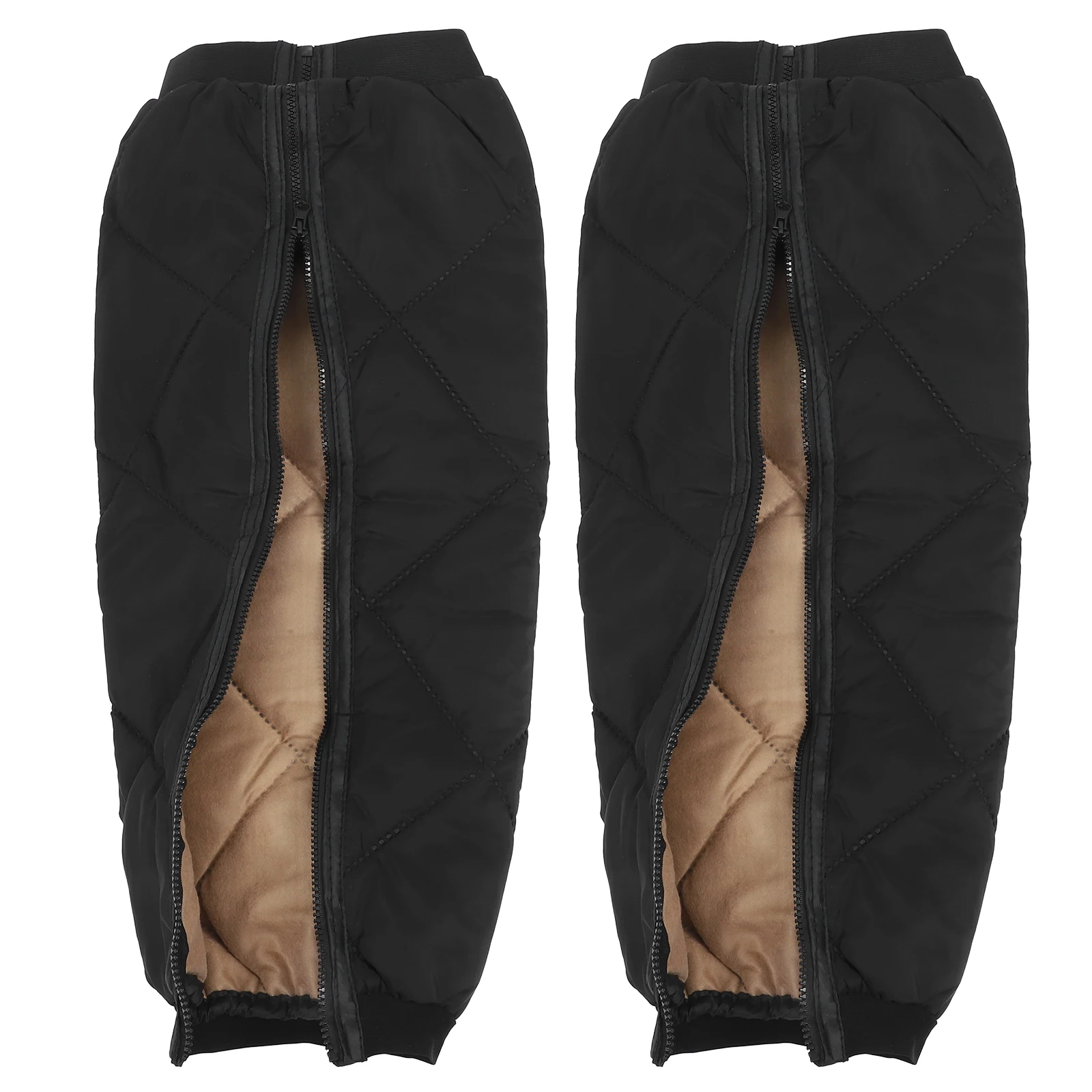 

Windproof Thermal Knee Pads Black Polyester Gaiters Winter Motorcycle Electric Bike Thick Material Leg Protection