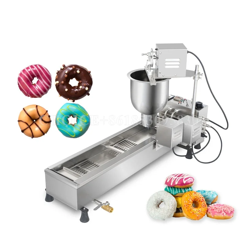 Freidora de rosquillas totalmente automática, Máquina Eléctrica de acero inoxidable para uso comercial, de alta calidad, 500 unids/h