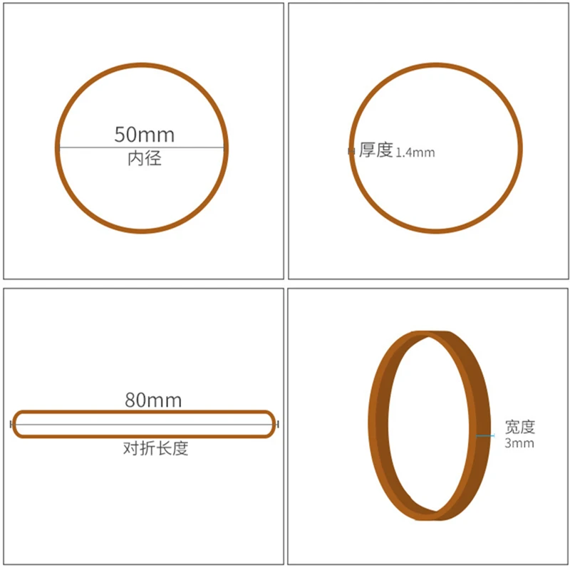 100Pcs Ban Nhạc Cao Su, 50*3Mm Ban Nhạc Đàn Hồi Ngân Hàng Giấy Hóa Đơn Nhà Tiền Văn Phòng Căng Ra Ban Nhạc Mạnh Mẽ Ban Nhạc 50*8Mm