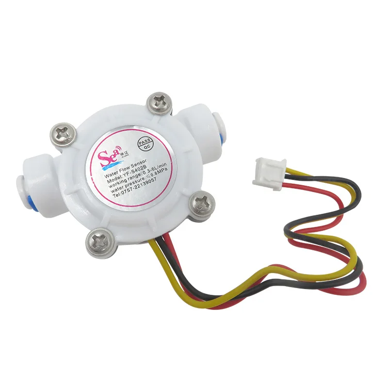 5-24V USN-HS06PE YF-S402B Water flow Sensor for 4/6mm PE Pipe 0.5-6.0l/min 1% Error for Drinking Machine Hot Water Heater