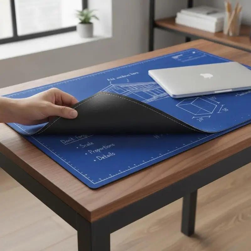 Reusable Double-Sided Desk Mat Ultra Smooth Writing Pad with Portable Pens for Business Office Meeting Note Taking