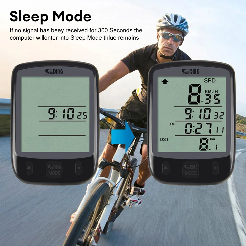 Waterproof Cycling Computer Digital LCD Display Bicycle Odometer Speed Calorie Test Wired Cycling Computer for Sports Fitness